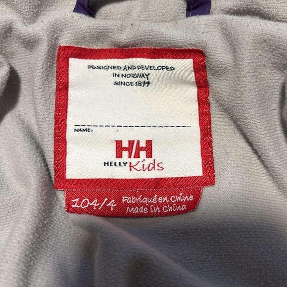 Helly Hansen kids Toddler 4T Purple Puffer Jacket Coat Reflective - Picture 4 of 8